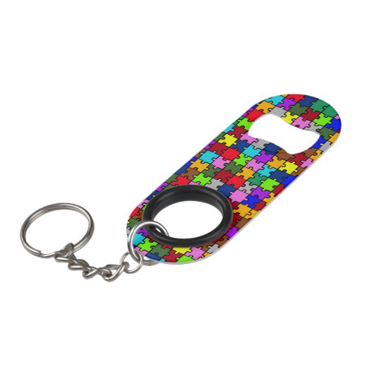 Autism jigzaag mini flessenopener (Voorkant Gekanteld)