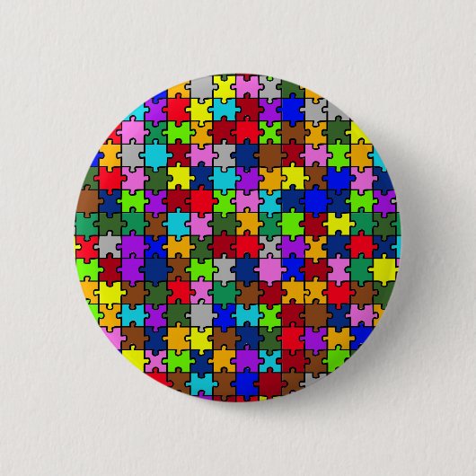 Autism jigzaag ronde button 5,7 cm (Voorkant)