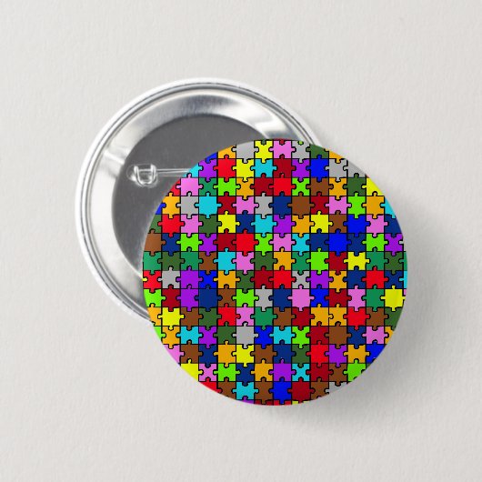 Autism jigzaag ronde button 5,7 cm (Voorkant /achterkant)