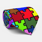 Autism jigzaag stropdas (Opgerold)