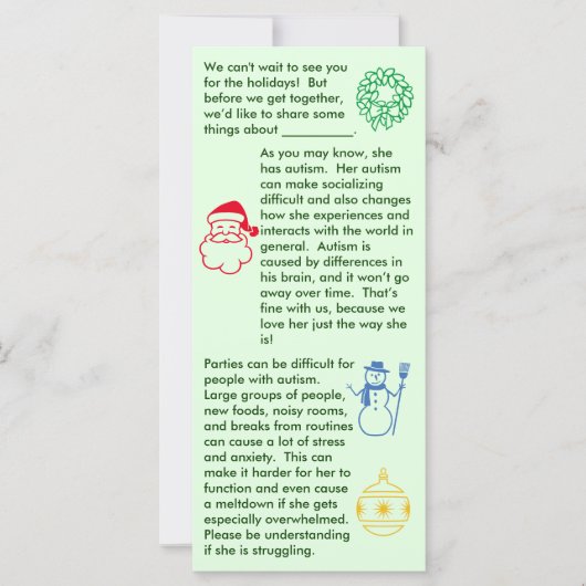 Autism-kerstkaartje (Voorkant)