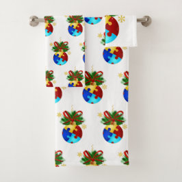 Autism Kerstmis Bauble Bad Handdoek