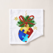 Autism Kerstmis Bauble Bad Handdoek (Wasdoekje)