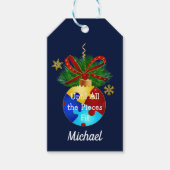 Autism Kerstmis Bauble Cadeaulabel (Voorkant)