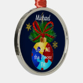 Autism Kerstmis Bauble Metalen Ornament (Rechts)