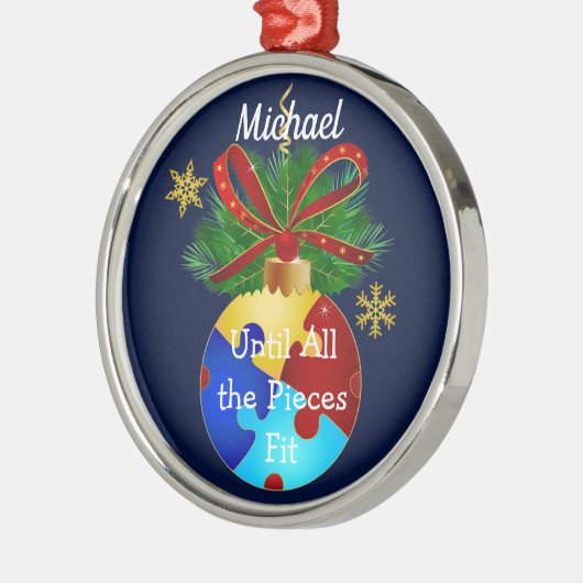 Autism Kerstmis Bauble Metalen Ornament (Links)