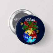 Autism Kerstmis Bauble Ronde Button 5,7 Cm (Voorkant /achterkant)