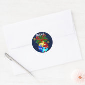 Autism Kerstmis Bauble Ronde Sticker (Envelop)