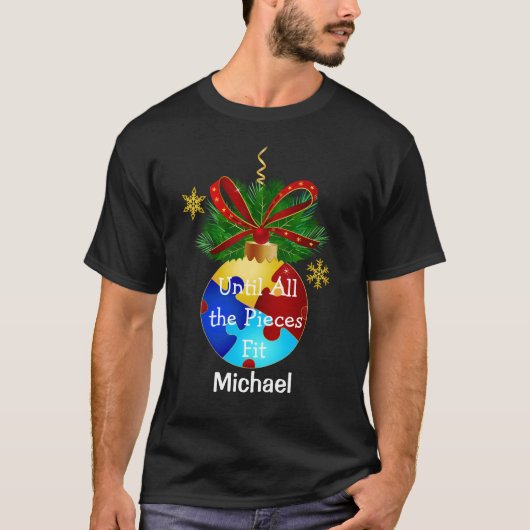 Autism Kerstmis Bauble T-shirt (Voorkant)
