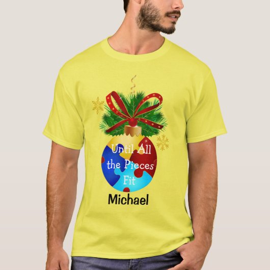 Autism Kerstmis Bauble T-shirt (Voorkant)
