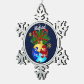 Autism Kerstmis Bauble Tin Sneeuwvlok Ornament (Rechts)