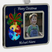 Autism Kerstmis Bauble Verzilverd Omlijst Ornament (Rechts)