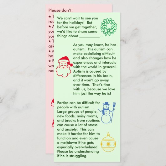 Autism-kersttentaart (Voorkant / Achterkant)