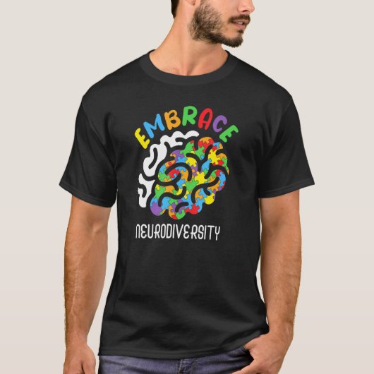 Autism Kindness Embrace Neurodiversity Rainbow Inf T-shirt (Voorkant)