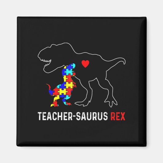 Autism leraar Dinosaur leraar leraar Rex awarenes Magneet (Voorkant)