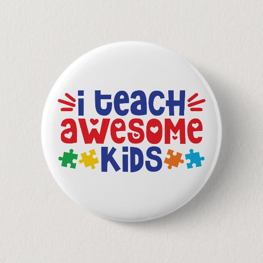 Autism-leraar | I GEWELDIGE KINDEREN Ronde Button 5,7 Cm (Voorkant)