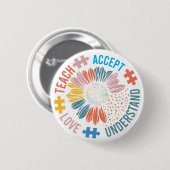 Autism leraar leraar leerling accepteert begrip li ronde button 5,7 cm (Voorkant /achterkant)
