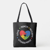 Autism leraar leraar leerling accepteert begrip li tote bag (Achterkant)