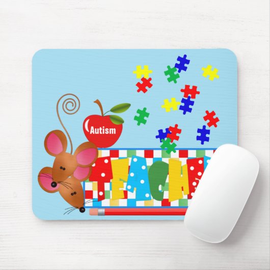 Autism leraar Mousepad Muismat (Met muis)