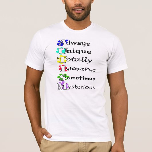 AUTISM letter betekenis T-shirt (Voorkant)