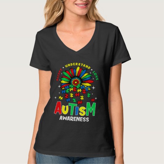 Autism Love Accept Support Autism Awareness Autist T-shirt (Voorkant)