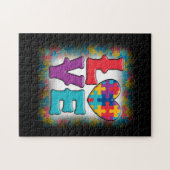 Autism LOVE Awareness Month Jigzaag Puzzle Heart Legpuzzel (Horizontaal)