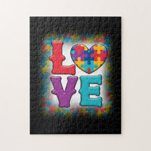 Autism LOVE Awareness Month Jigzaag Puzzle Heart Legpuzzel