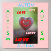Autism Love Love Heart Print (Voorkant)