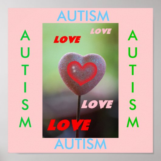 Autism Love Love Heart Print (Voorkant)