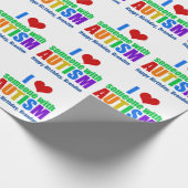 Autism Love Rainbow Personalized Birthday Cadeaupapier (Hoek)