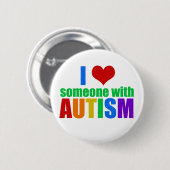 Autism Love Ronde Button 5,7 Cm (Voorkant /achterkant)