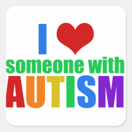 Autism Love Vierkante Sticker