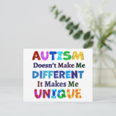 AUTISM maakt me UNIQUE Briefkaart (Staand voorkant)