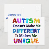 AUTISM maakt me UNIQUE Briefkaart (Voorkant / Achterkant)