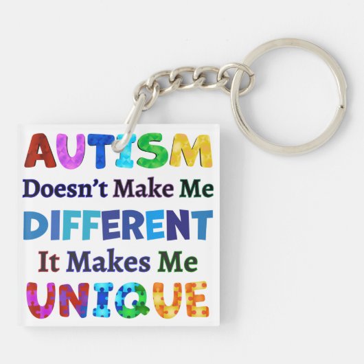 AUTISM maakt me UNIQUE Sleutelhanger (Achterkant)