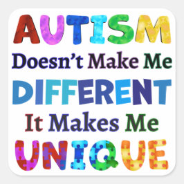AUTISM maakt me UNIQUE Vierkante Sticker