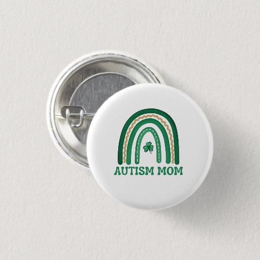 Autism mam Button, klein, 1¼ inch Ronde Button 3,2 Cm (Voorkant /achterkant)