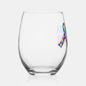 Autism mam Cute Personalized Moederdag Gift Wijnglas Zonder Voet (Rechts)