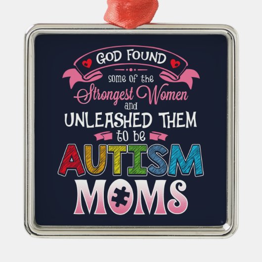 Autism mam Inspiration Metalen Ornament (Voorkant)