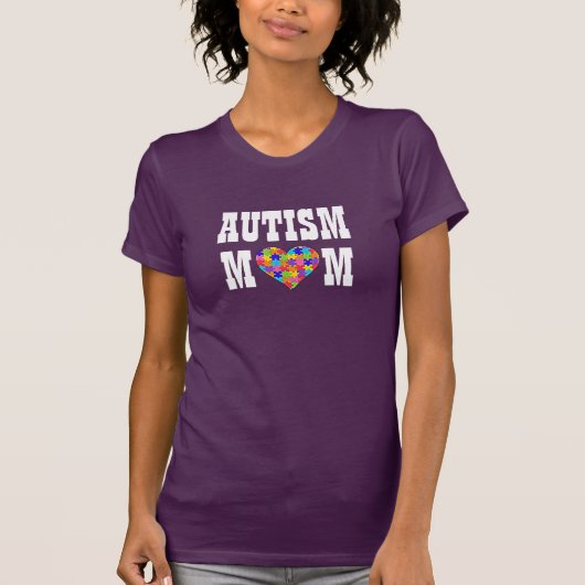 "Autism mam" Jigzaag Puzzle Heart T-shirt (Voorkant)