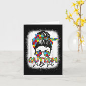 Autism Mam Life Messy Bun Bleaching Moederdag Aut Kaart (Gele Bloem)