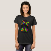 Autism Mam Life Messy Bun Sunbril Motheru2019s T-shirt (Voorkant volledig)