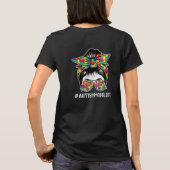 Autism Mam Life Messy Bun Sunbril T-shirt (Achterkant)