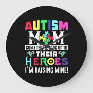 Autism Mam Mijn zoon is Hero Autism Awareness Cost Grote Klok