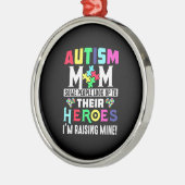 Autism Mam Mijn zoon is Hero Autism Awareness Cost Metalen Ornament (Links)