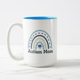Autism Mam Mok, 15 oz. Tweekleurige Koffiemok