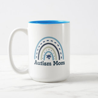 Autism Mam Mok, 15 oz. Tweekleurige Koffiemok