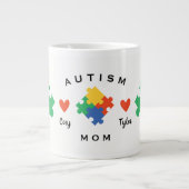 Autism mam, op maat van twee kinderen grote koffiekop (Voorkant)