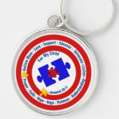 Autism Mam Premium Round Sleutelhanger (Voorkant)