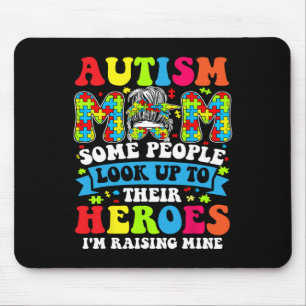 Autism mam Raising Hero Groovy Messy Bun Autism Aw Muismat
